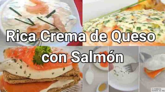 crema de queso con salmón