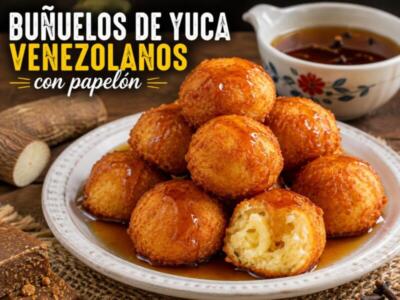 Buñuelos de yuca venezolanos con almíbar de papelón