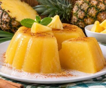 Manjar de piña venezolano preparado con jugo de piña y maicena
