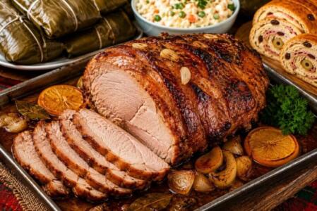 Pernil venezolano al horno jugoso y dorado para Navidad